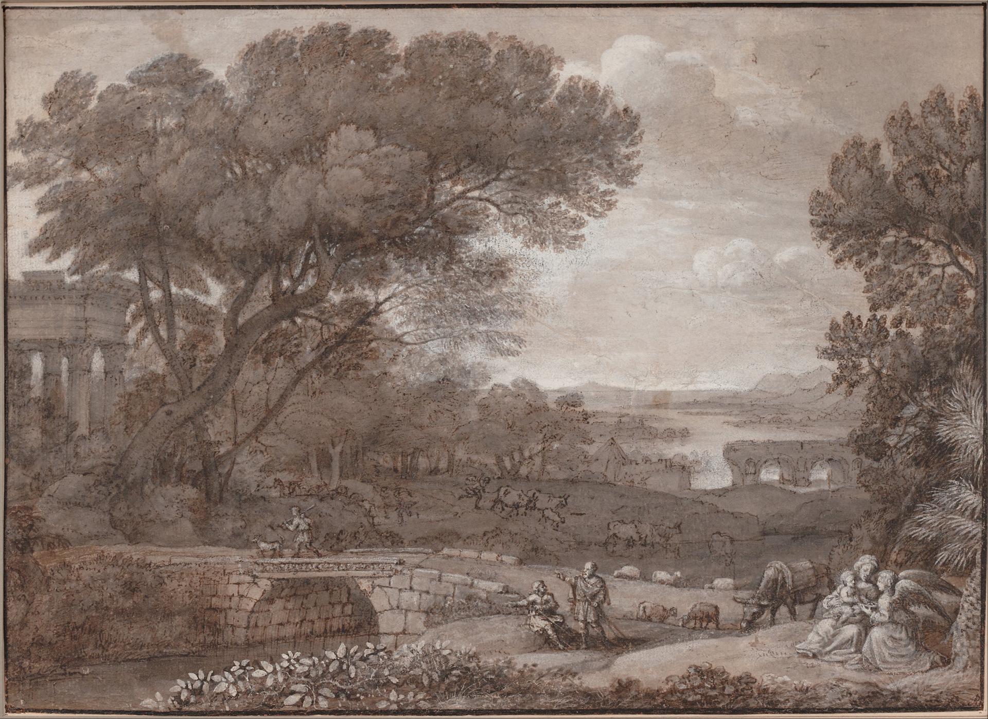 0073_克洛德洛兰_Claude Lorrain 1604-1605–1682-Landscape with the Rest on the F_3441x2505PX_TIF_97DPI_25_0_克洛德洛兰