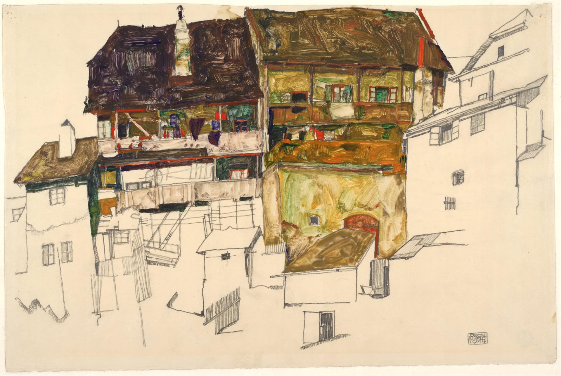 0136_席勒_Egon Schiele 1890–1918-Old Houses in Krumau 1914_4601x3087PX_TIF_97DPI_41_0