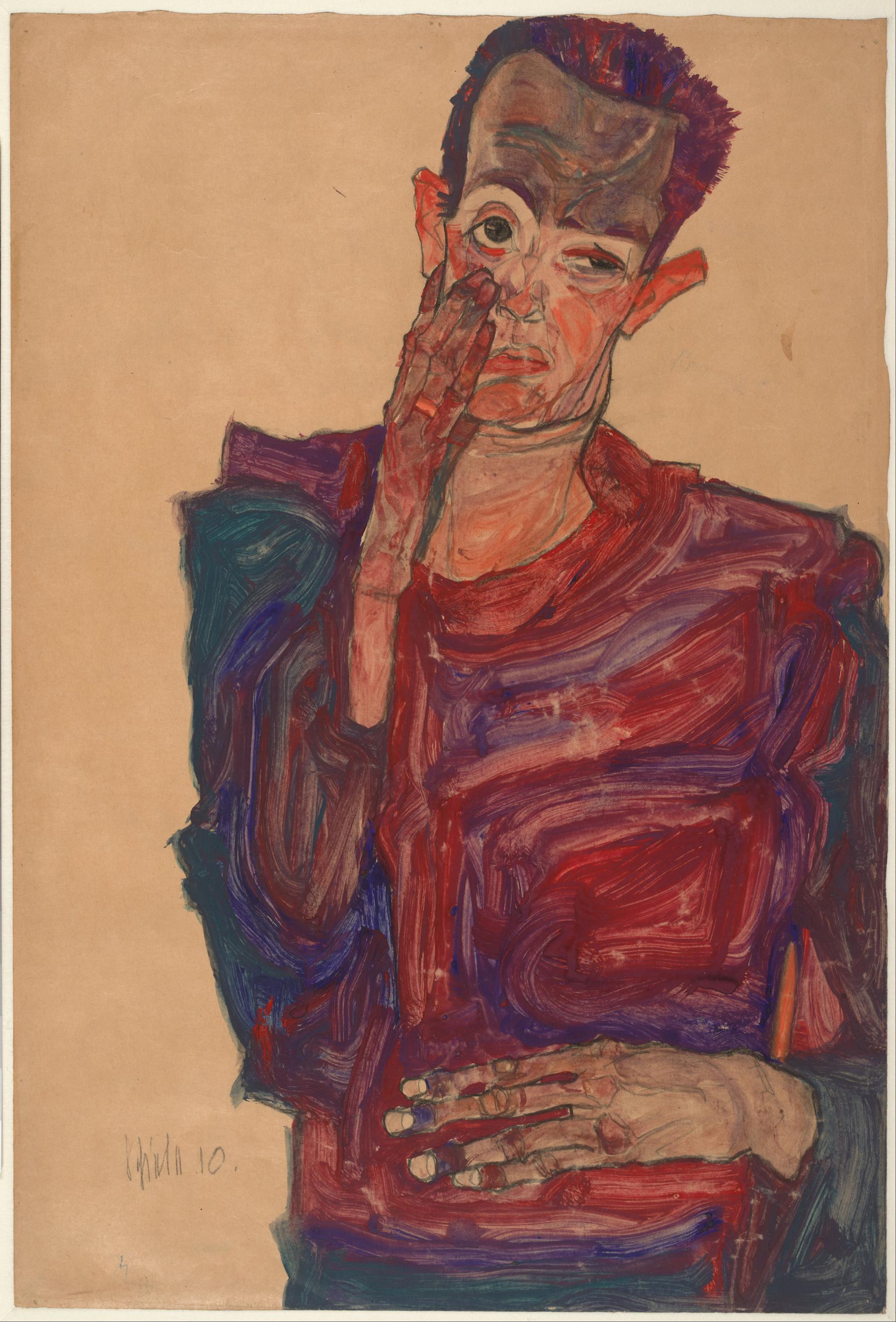 0141_席勒_Egon Schiele 1890–1918-Self-Portrait with Eyelid Pulled Down _2844x5199PX_TIF_97DPI_34_0