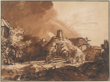 0095_伦勃朗_Rembrandt 1606–1669-Cottages under a Stormy Sky c 1635_4231x3163PX_TIF_97DPI_39_0