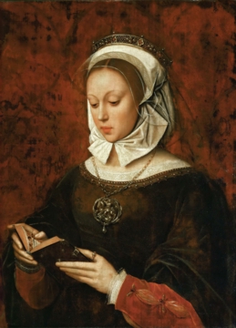 0018_本森_Ambrosius Benson c 1495-before 1550 —— Young Woman Reading a Book of Hours_2619x3643PX_TIF_72DPI_27_0