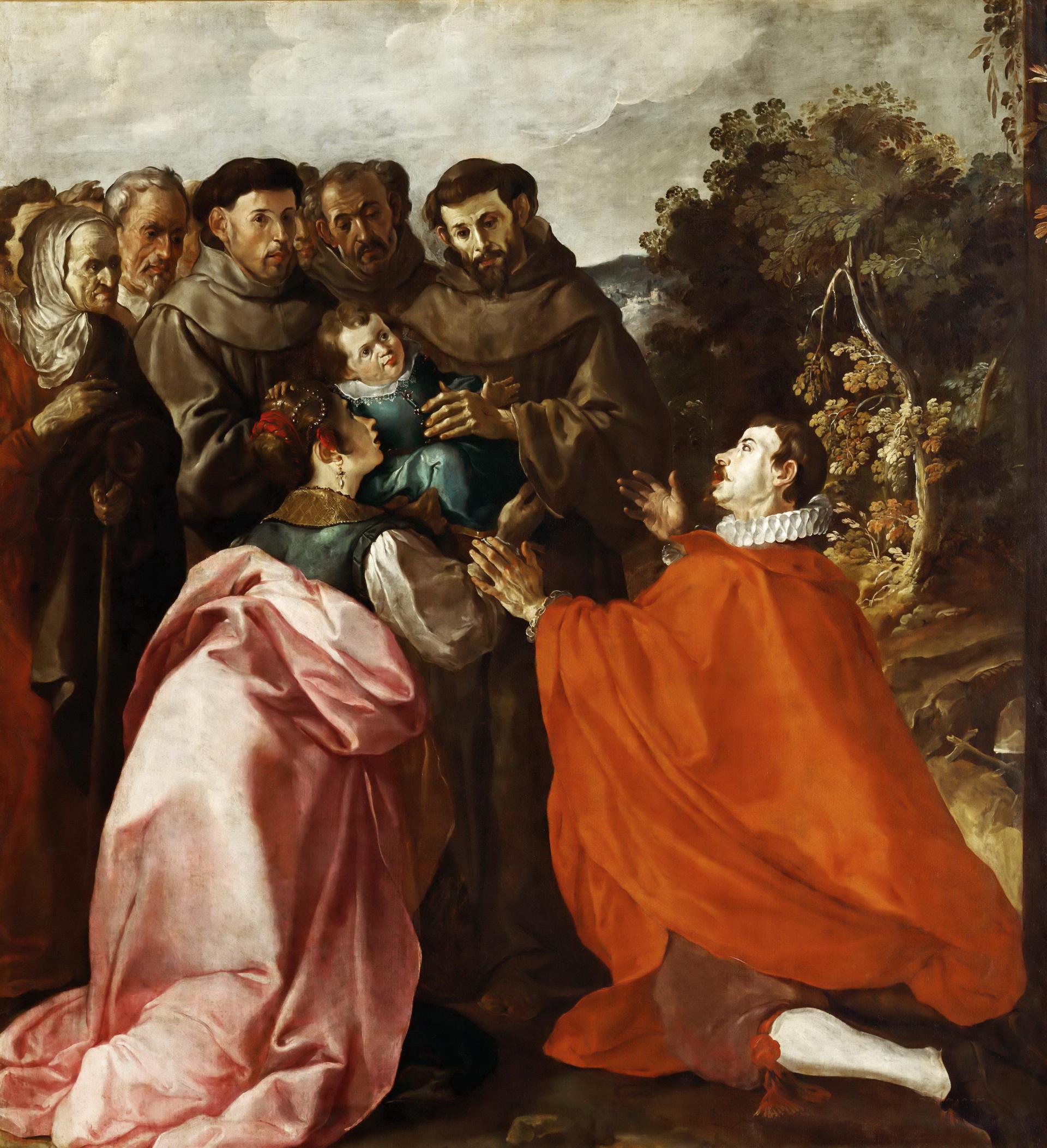 0022_大埃雷拉_Francisco Herrera the Elder c 1576-1656 —— Saint Francis of Assisi Healing Saint Bonaventure as a Child_3450x3783PX_TIF_72DPI_38_0