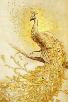 0272_新中式_新中式装饰画大图01辑-金色孔雀花瓶3_2362x3543PX_TIF_72DPI_24_0