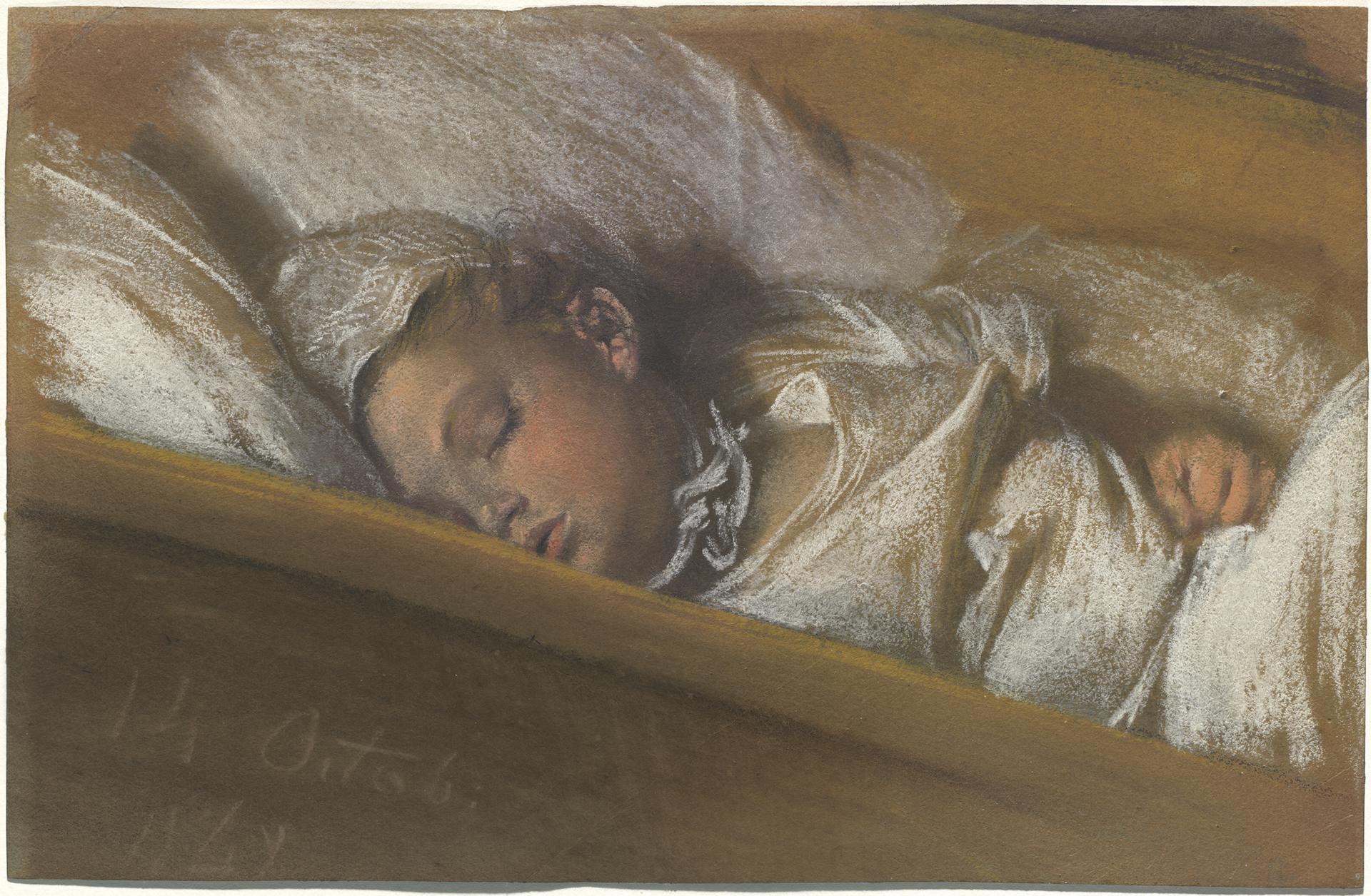0005_门采尔_门采尔绘画作品集-An Infant Asleep in His Crib_3308x2162PX_TIF_72DPI_20_0
